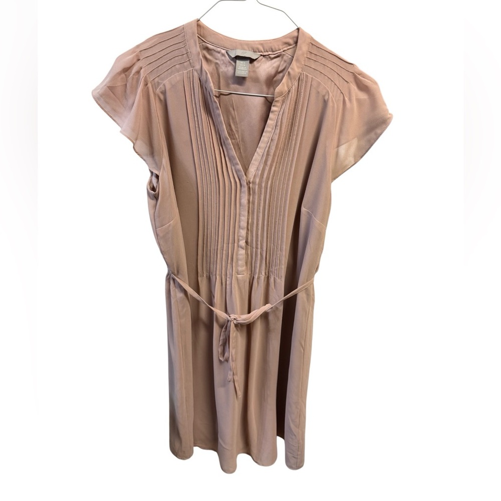 H&M Pleated Chiffon Mini/Midi Dress